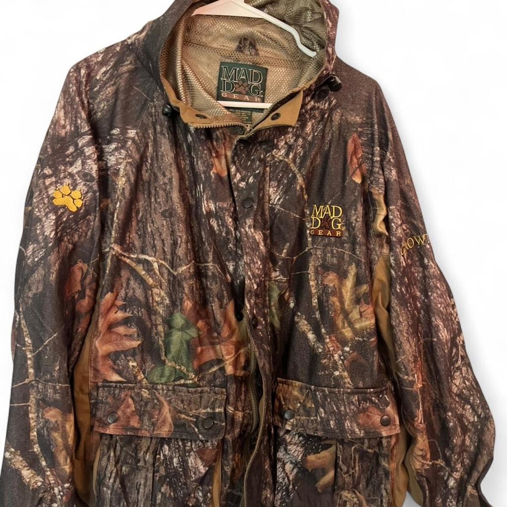 Mad Dog Gear Growler Camo Hunting Jacket Mens Large Hooded Full Zip M086